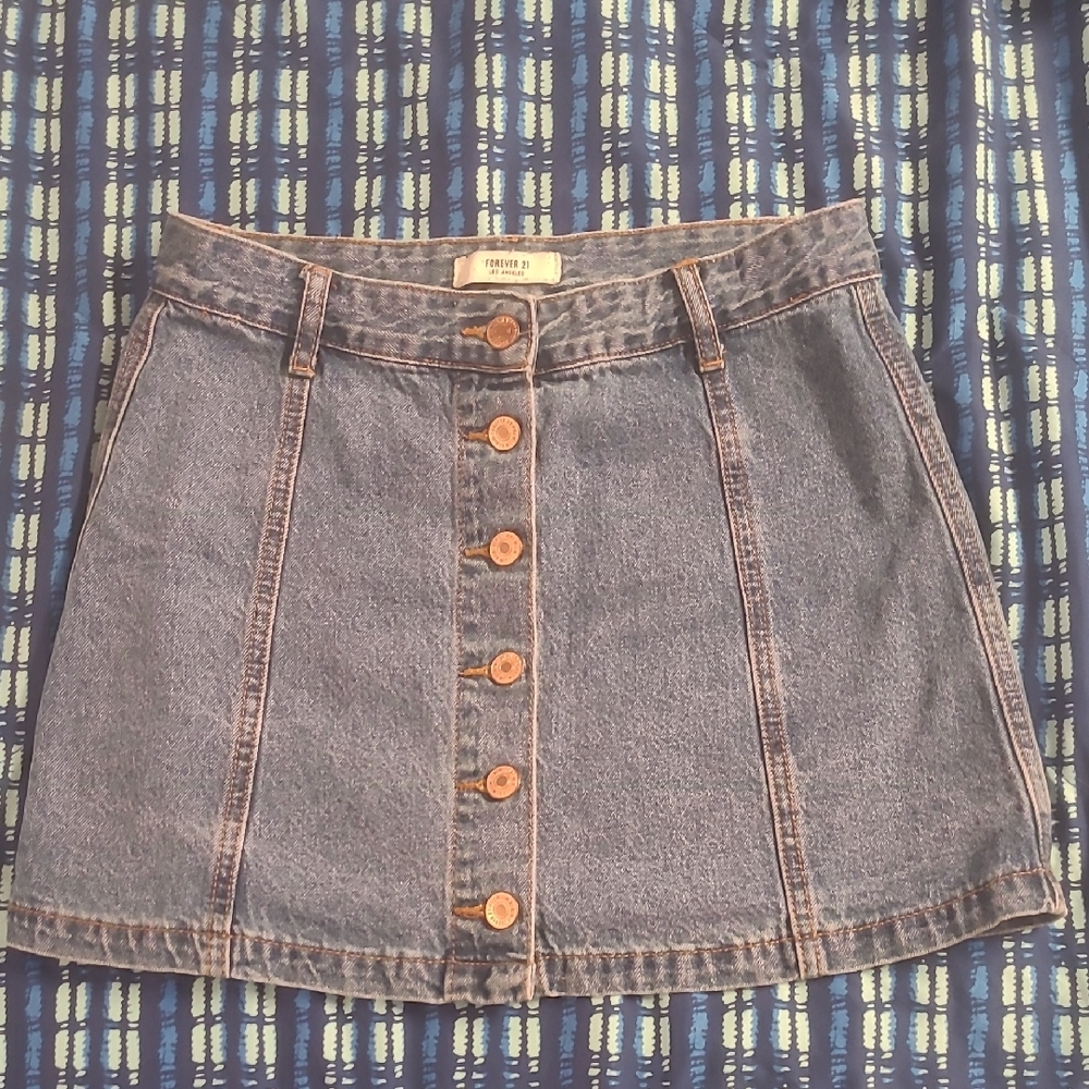 Forever 21 Blue Denim Mini Skirt